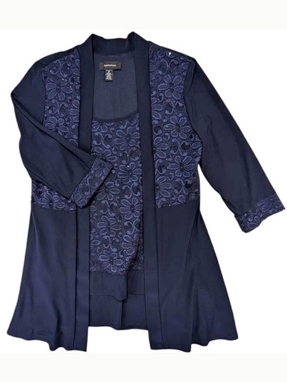 R&M Richards Sequins‎ Cardigan Shell Womens 10 Blue Mother of the Bride Evening